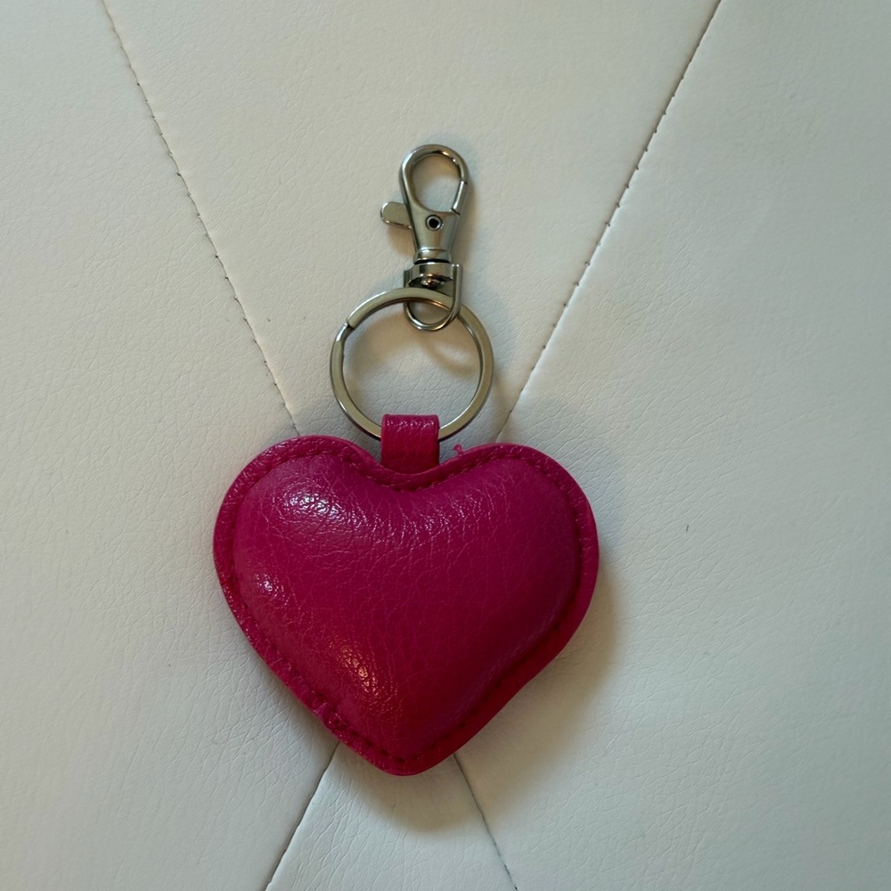 Lancôme Pink Puffy Heart Keychain /  Bag Charm